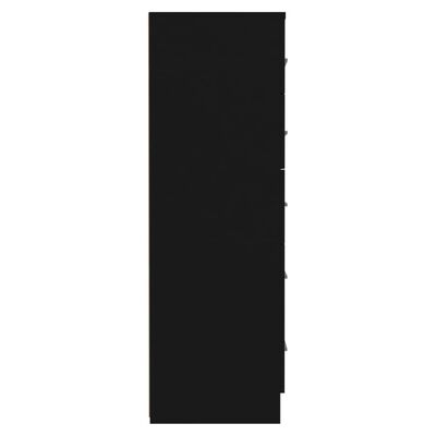 vidaXL Συρταριέρα Ψηλή Μαύρη 41 x 35 x 106 εκ. από Μοριοσανίδα