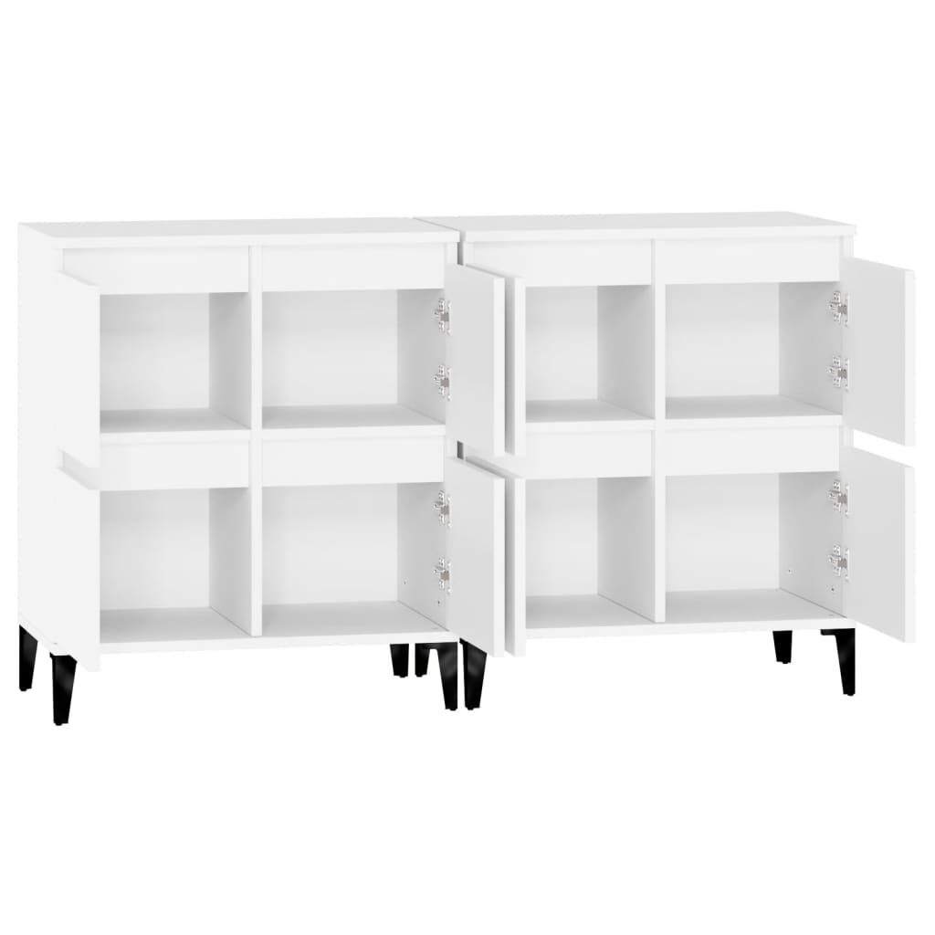 vidaXL Ντουλάπια 2 τεμ. Λευκά 60 x 35 x 70 εκ. από Επεξεργασμένο Ξύλο