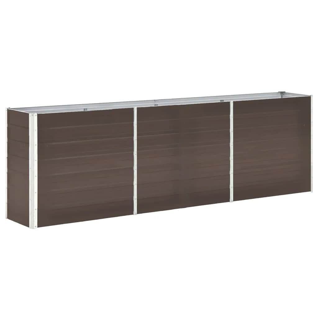 vidaXL Ζαρντινιέρα Υπερυψωμένη Καφέ 240x40x77 εκ. Γαλβανισμ. Χάλυβας