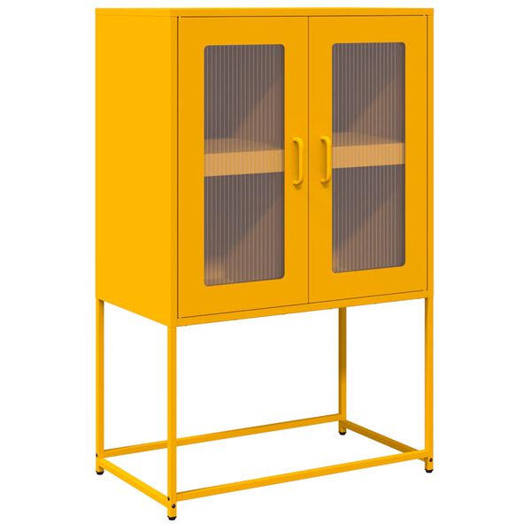 vidaXL Highboard Μουστάρδα κίτρινη 68x39x107 cm Χάλυβας