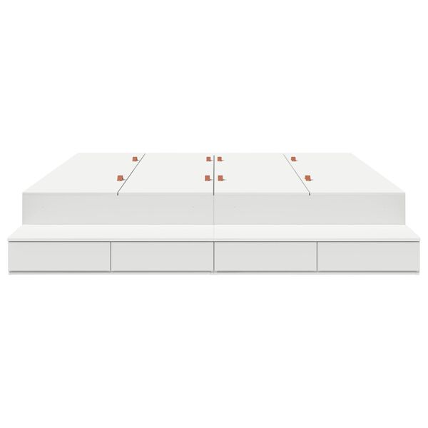 vidaXL Κρεβάτι με αποθηκευτικό χώρο Λευκό 236.5 x 180 x 31.5 εκ