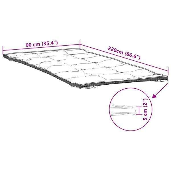 vidaXL Προστατευτικό στρώματος Λευκό 90x220 εκ.
