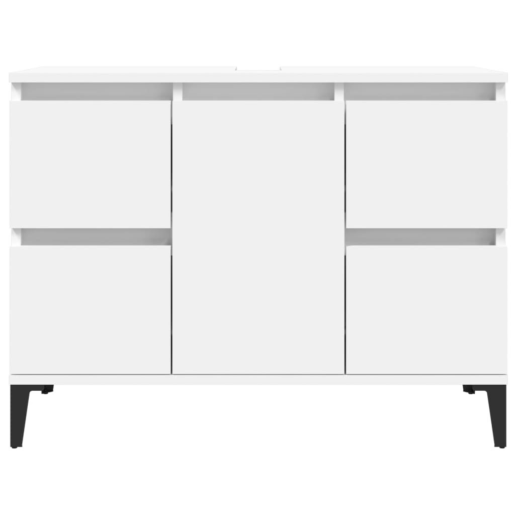 vidaXL Ντουλάπι Νιπτήρα Λευκό 80 x 33 x 60 εκ. Επεξεργασμένο Ξύλο