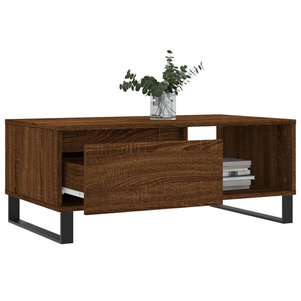 vidaXL Τραπεζάκι Σαλονιού Καφέ Δρυς 90x50x36,5 εκ. Επεξεργασμ. Ξύλο