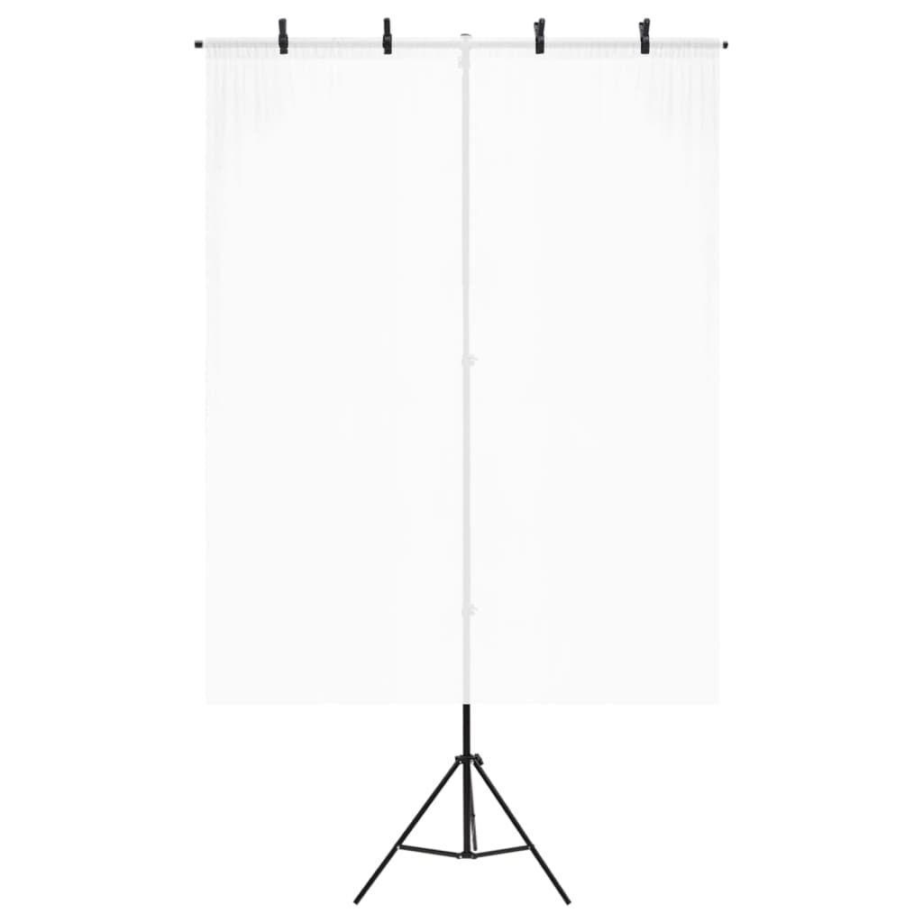vidaXL Βάση Φόντου σε Σχήμα Τ Μαύρη 151x60x(70-200) εκ.