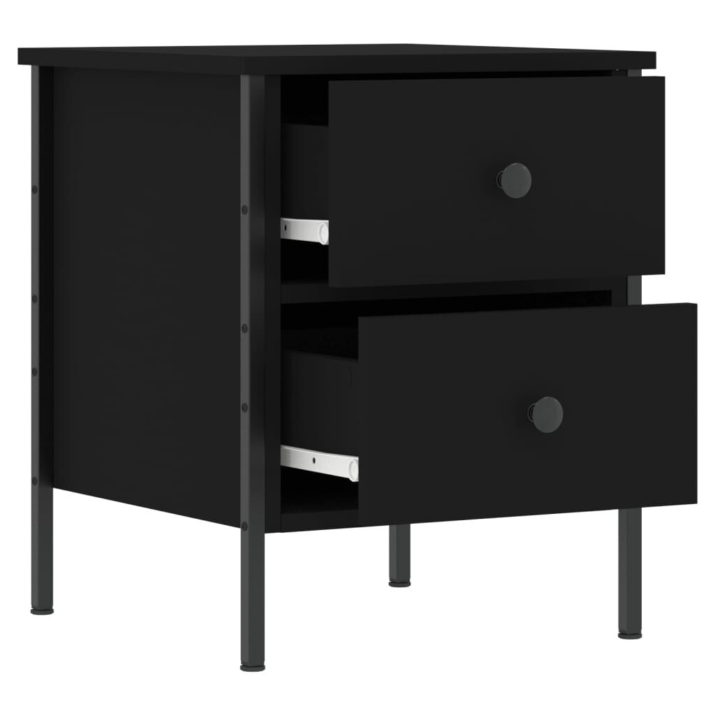 vidaXL Κομοδίνο Μαύρο 40 x 42 x 50 εκ. από Επεξεργασμένο Ξύλο