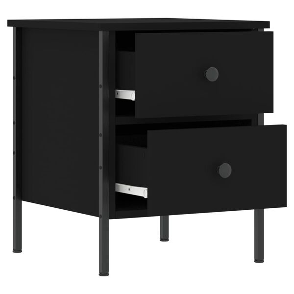 vidaXL Κομοδίνο Μαύρο 40 x 42 x 50 εκ. από Επεξεργασμένο Ξύλο