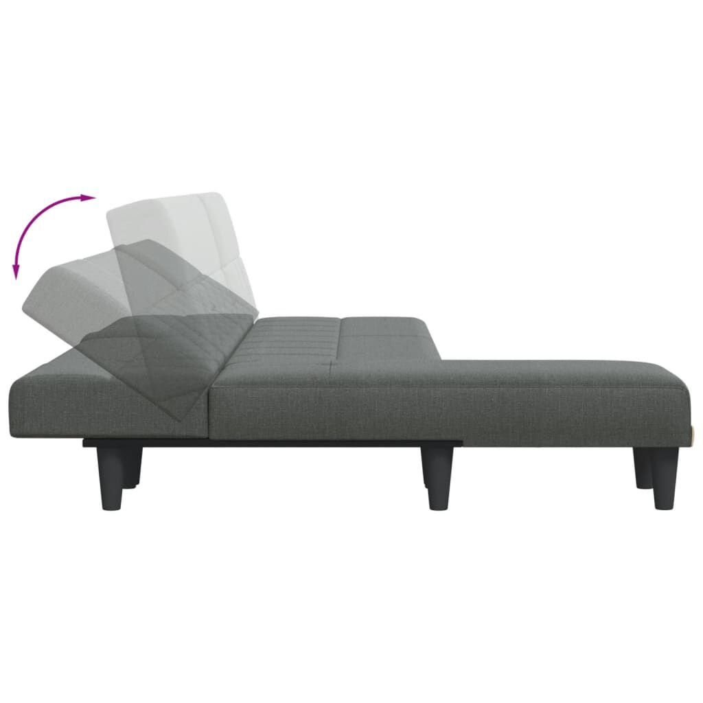 vidaXL Καναπές Κρεβάτι Γωνιακός Σκούρο Γκρι 255x140x70 εκ. Υφασμάτινος