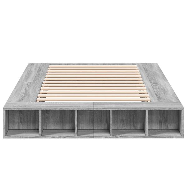 vidaXL Πλαίσιο Κρεβατιού Γκρι Sonoma 135x190 εκ. Επεξεργασμένο Ξύλο
