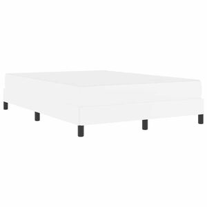 vidaXL Κρεβάτι με στρώμα Καθαρό Λευκό 140 x 190 cm Τεχνητό δέρμα