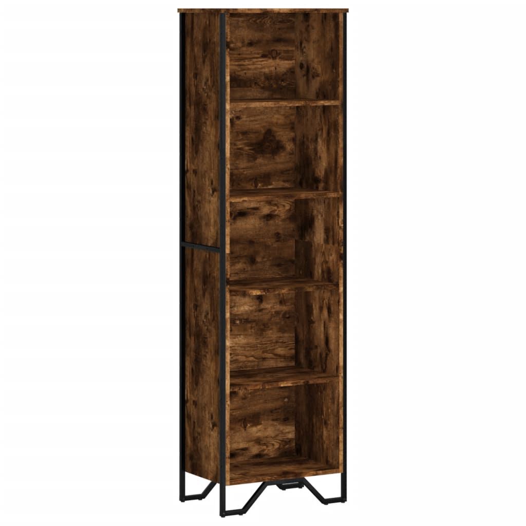 vidaXL Βιβλιοθήκη Καπνιστή Δρυς 50x31x169 εκ. από Επεξεργασμένο Ξύλο
