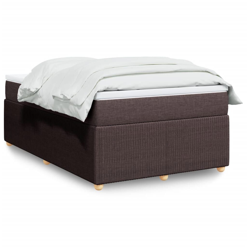 vidaXL Κρεβάτι Boxspring με Στρώμα Σκούρο Καφέ 120x200 εκ. Υφασμάτινο