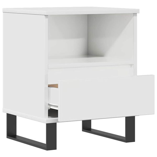 vidaXL Κομοδίνα 2 τεμ. Γυαλ. Λευκό 40 x 35 x 50 εκ. Επεξεργασμένο Ξύλο