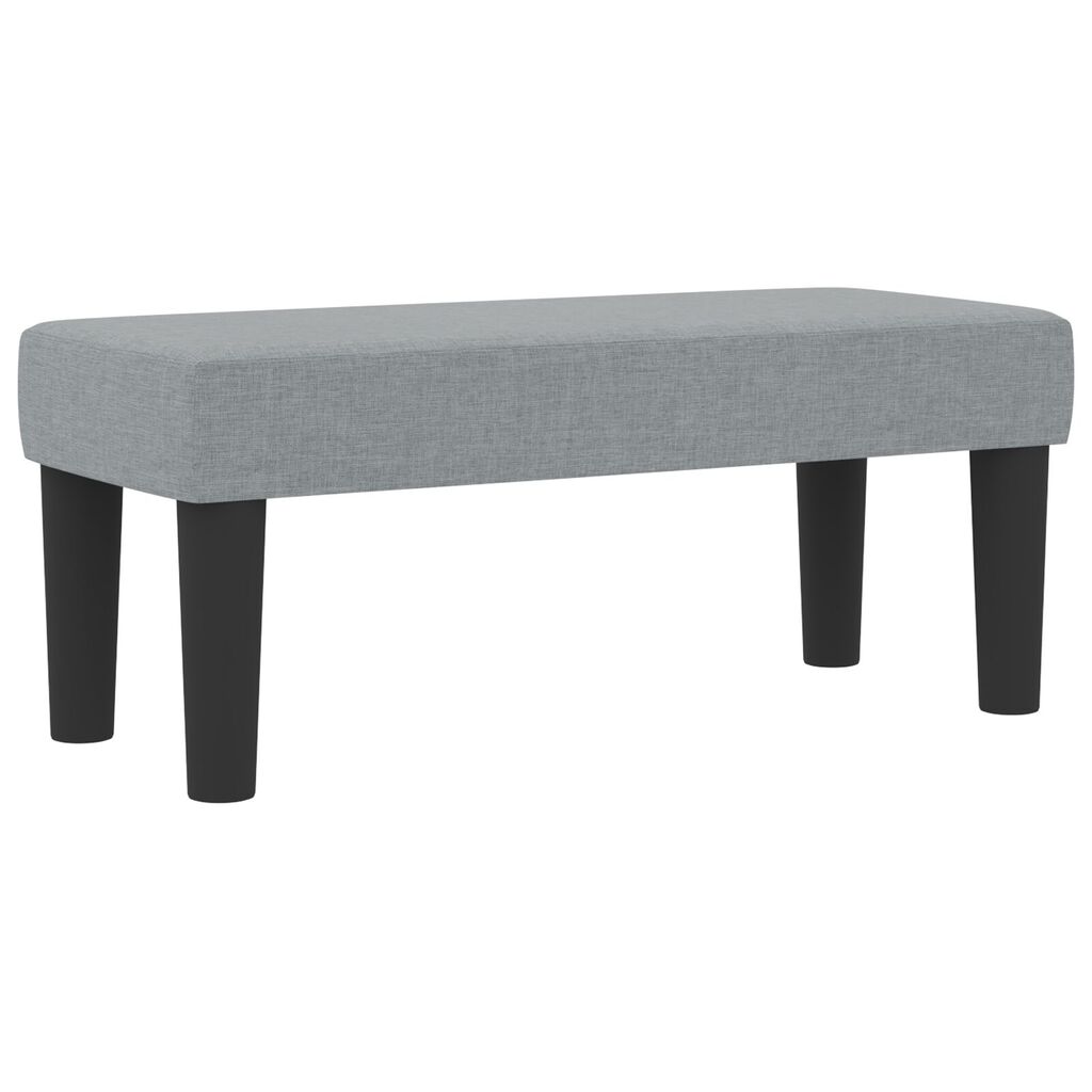 vidaXL Κρεβάτι Box Spring με Στρώμα & Πάγκο Ανοιχτό Γκρι 100x200 cm Ύφασμα
