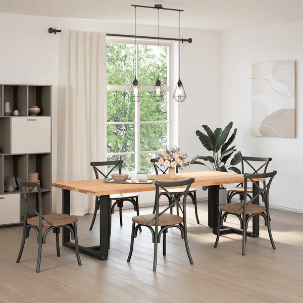 vidaXL Πόδια Τραπεζαρίας σε Σχήμα Τ, 2 τεμ. Μαύρο 90x35x(72-73) εκ. Ατσάλι