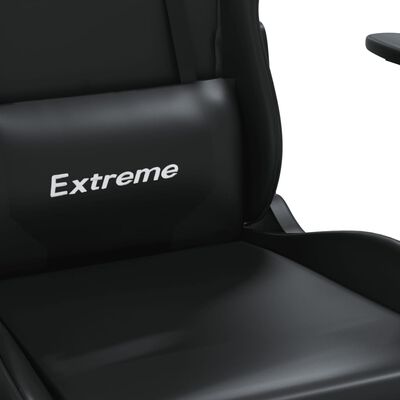 vidaXL Καρέκλα Gaming Μασάζ Μαύρη από Συνθετικό Δέρμα