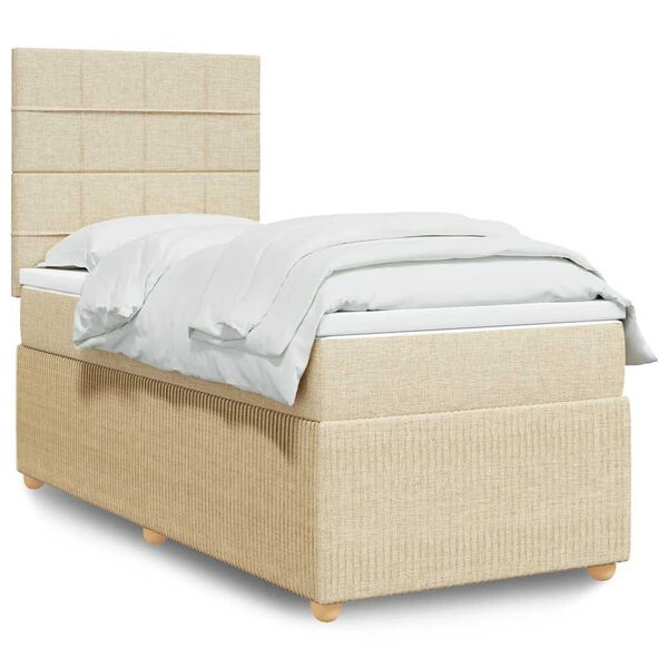 vidaXL &Kappa;&rho;&epsilon;&beta;ά&tau;&iota; Boxspring &mu;&epsilon; &Sigma;&tau;&rho;ώ&mu;&alpha; &Kappa;&rho;&epsilon;&mu; 90x200 &epsilon;&kappa;.&Upsilon;&phi;&alpha;&sigma;&mu;ά&tau;&iota;&nu;&omicron;