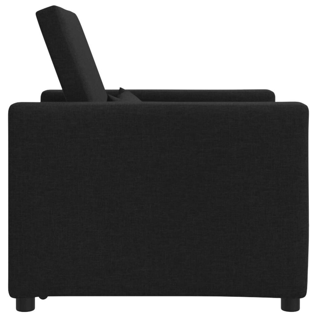 vidaXL Μονός καναπές-κρεβάτι Μαύρο 90 x 165 x 87 εκ. ύφασμα