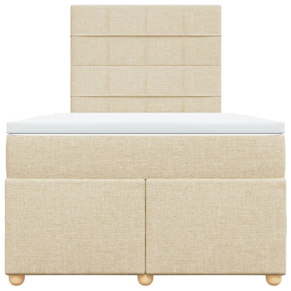 vidaXL &Kappa;&rho;&epsilon;&beta;ά&tau;&iota; Boxspring &mu;&epsilon; &Sigma;&tau;&rho;ώ&mu;&alpha; &Kappa;&rho;&epsilon;&mu; 120x200 &epsilon;&kappa;. &Upsilon;&phi;&alpha;&sigma;&mu;ά&tau;&iota;&nu;&omicron;