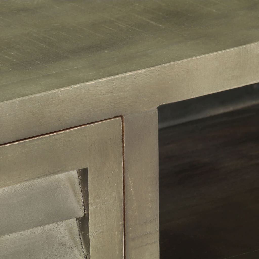 vidaXL Έπιπλο Τηλεόρασης Γκρι Με Ορείχαλκο 110x30x48 εκ. Μασίφ Μάνγκο