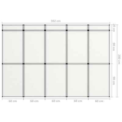 vidaXL Σταντ-Τοίχος Προβολής Πτυσσόμενο Λευκό 302x200 εκ. με 15 Πάνελ