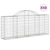 vidaXL Συρματοκιβώτια Τοξωτά 50 τεμ. 200x30x80/100 εκ. Γαλβαν. Ατσάλι