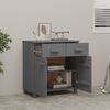 vidaXL Ντουλάπι Αποθήκευσης Σκούρο Γκρι 79x40x80 εκ. Μασίφ Ξύλο Πεύκου
