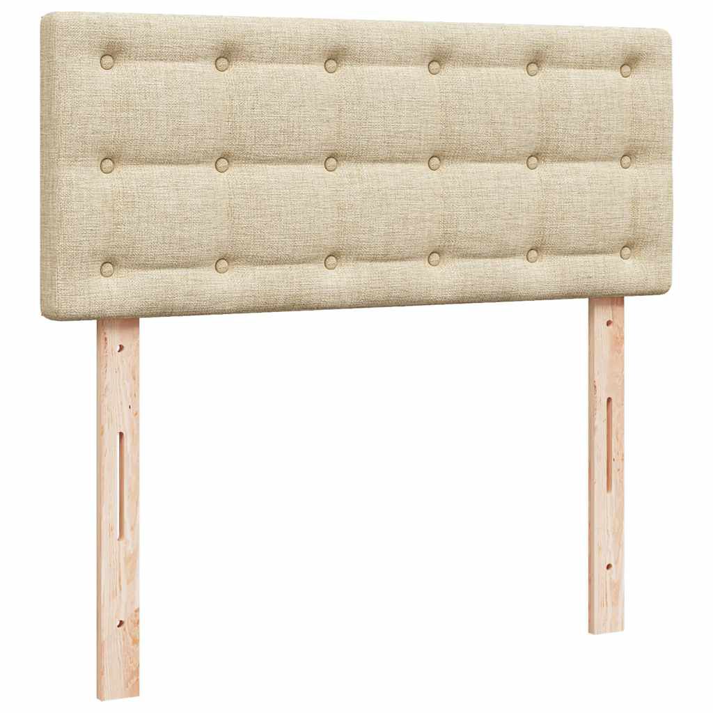 vidaXL Κρεβάτι Boxspring με Στρώμα Κρεμ 120x190 εκ. Υφασμάτινο