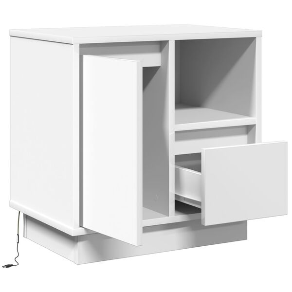 vidaXL Κομοδίνο με 2 pcs Λευκό 50 x 34.5 x 50 εκ. Επεξεργασμένο ξύλο