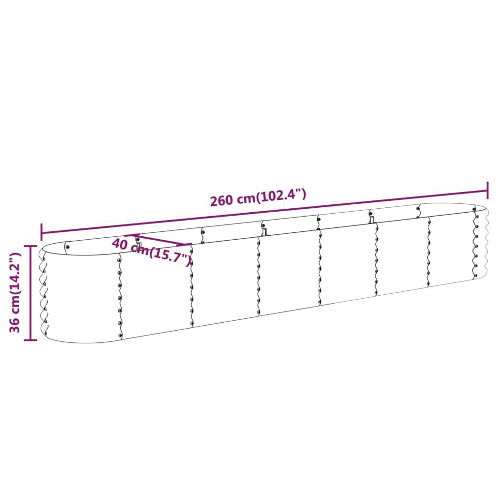vidaXL Ζαρντινιέρα Ανθρακί 260x40x36 εκ Ατσάλι με Ηλεκτρ. Βαφή Πούδρας