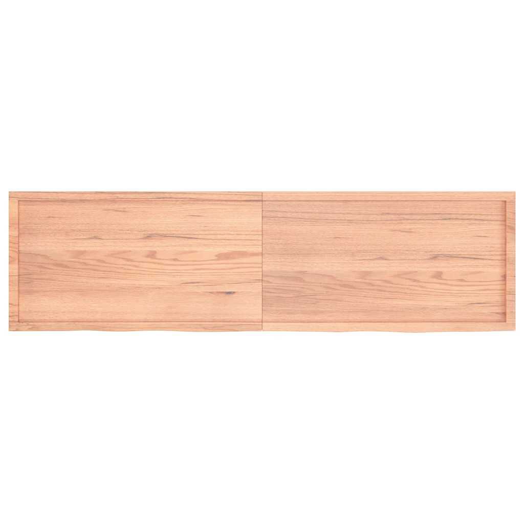 vidaXL Ράφι Τοίχου Ανοιχτό Καφέ 220x60x(2-4)εκ. Επεξ. Μασίφ Ξύλο Δρυός