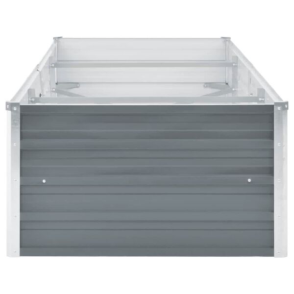 vidaXL Ζαρντινιέρα Υπερυψωμένη Γκρι 240x80x45 εκ. Γαλβανισμ. Χάλυβας