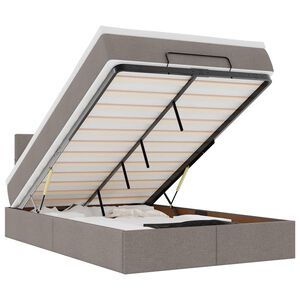 vidaXL Οθωμανικό κρεβάτι με στρώμα Taupe 120x190 cm Ύφασμα