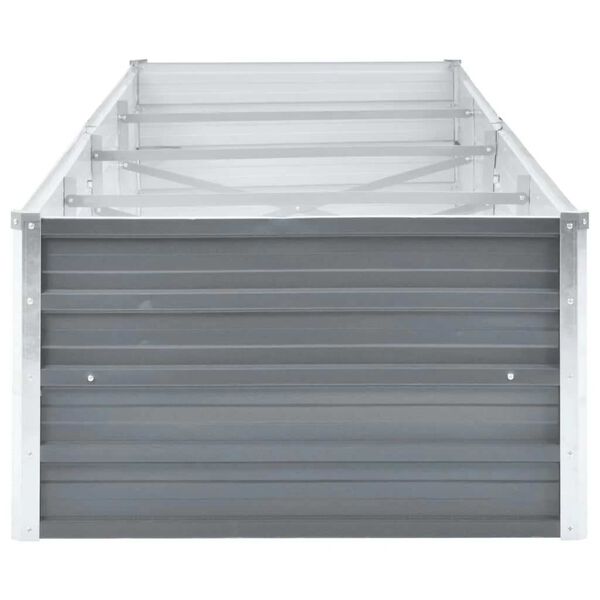 vidaXL Ζαρντινιέρα Υπερυψωμένη Γκρι 320x80x45 εκ. Γαλβανισμ. Χάλυβας