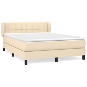 vidaXL &Kappa;&rho;&epsilon;&beta;ά&tau;&iota; Boxspring &mu;&epsilon; &Sigma;&tau;&rho;ώ&mu;&alpha; &Kappa;&rho;&epsilon;&mu; 140x190 &epsilon;&kappa;. &Upsilon;&phi;&alpha;&sigma;&mu;ά&tau;&iota;&nu;&omicron;