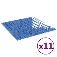 vidaXL Μωσαϊκά Πλακάκια 11 τεμ. Μπλε 30 x 30 εκ. Γυάλινα