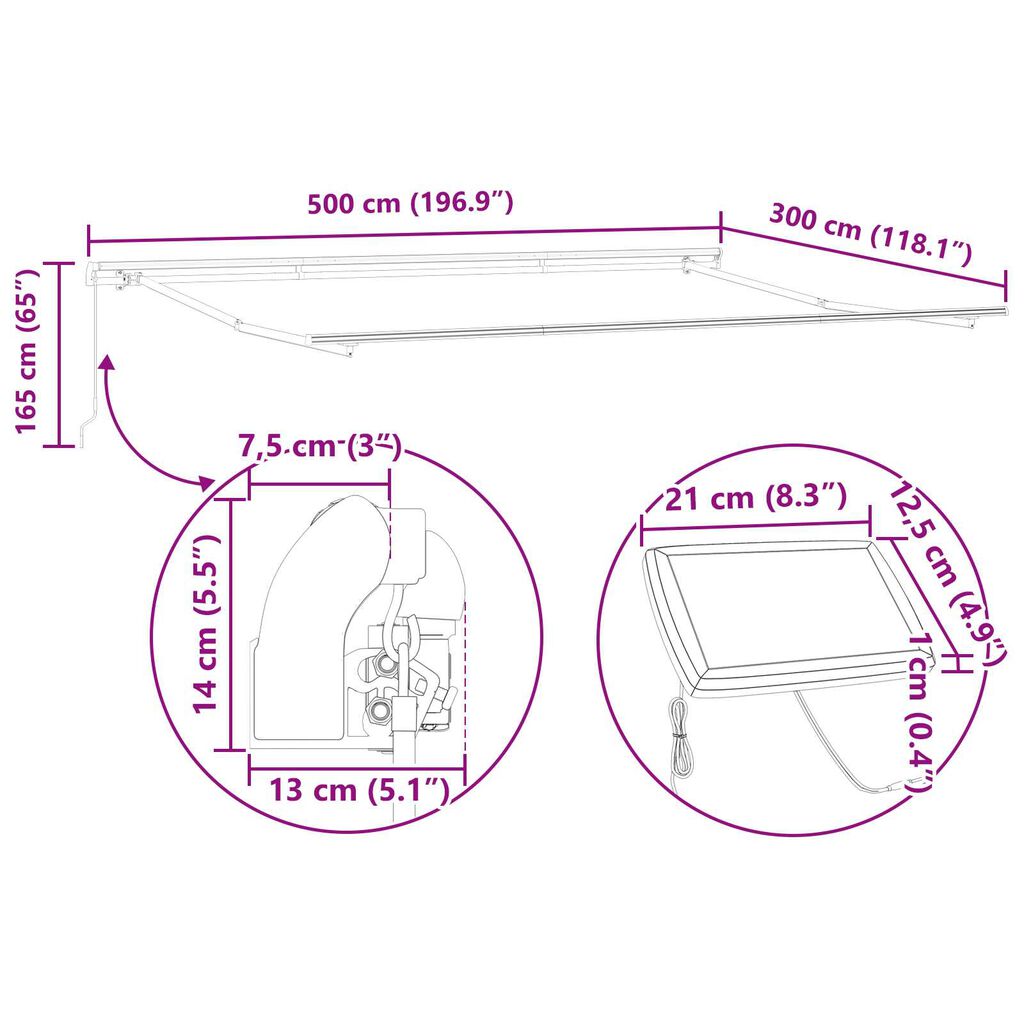 vidaXL Σκηνίτσα Αναδιπλούμενη with Μπλε και λευκό 5 x 3 m