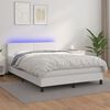 vidaXL &Kappa;&rho;&epsilon;&beta;ά&tau;&iota; Boxspring &mu;&epsilon; &Sigma;&tau;&rho;ώ&mu;&alpha; & LED &Lambda;&epsilon;&upsilon;&kappa;ό 140x190 &epsilon;&kappa;. &Sigma;&upsilon;&nu;&theta;. &Delta;έ&rho;&mu;&alpha;