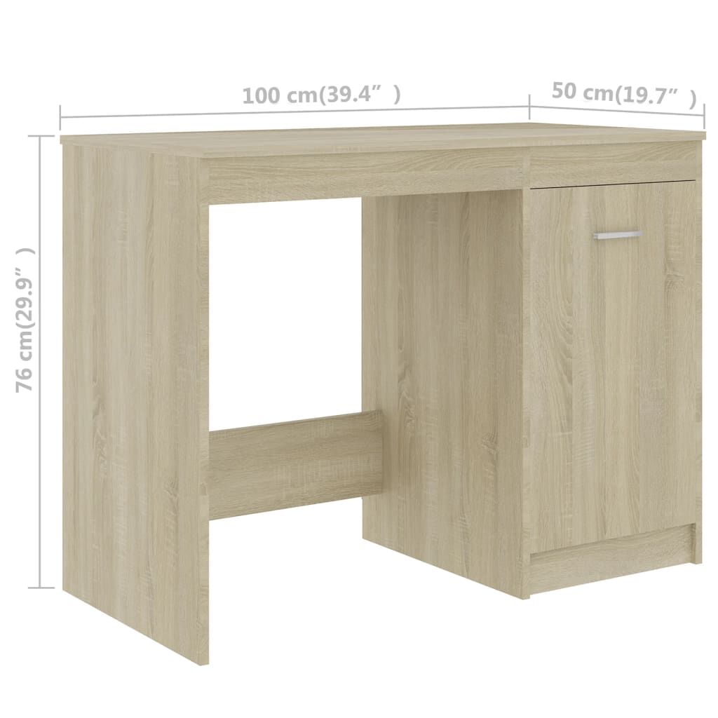 vidaXL Γραφείο Χρώμα Sonoma Δρυς 140 x 50 x 76 εκ. από Επεξ. Ξύλο