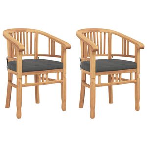 vidaXL Καρέκλες Κήπου 2 pcs Καφέ 63 x 58 x 89 εκ. Μασίφ ξύλο teak