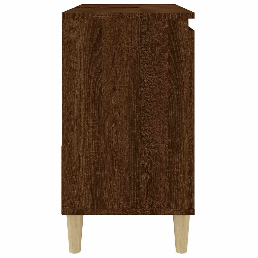 vidaXL Ντουλάπι Μπάνιου Καφέ Δρυς 65x33x60 εκ. Επεξεργασμένο Ξύλο