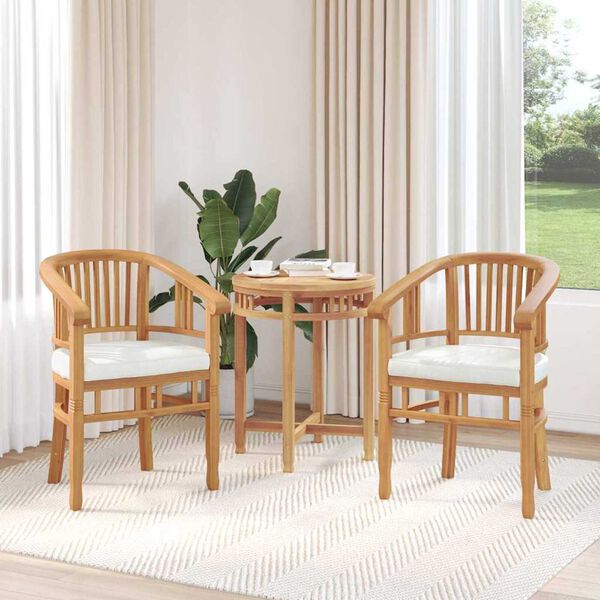 vidaXL Καρέκλες Κήπου 2 pcs Καφέ 63 x 58 x 89 εκ. Μασίφ ξύλο teak
