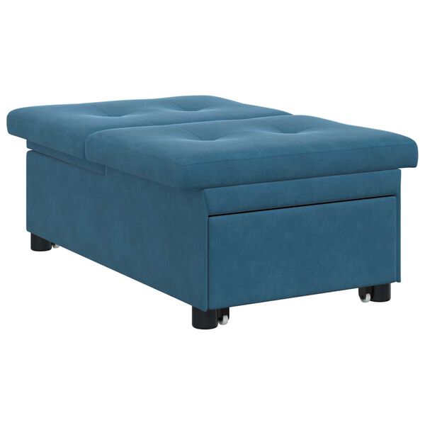 vidaXL Καναπές Κρεβάτι 3-in-1 Pull-Out Σχεδιασμός Μπλε Βελούδο
