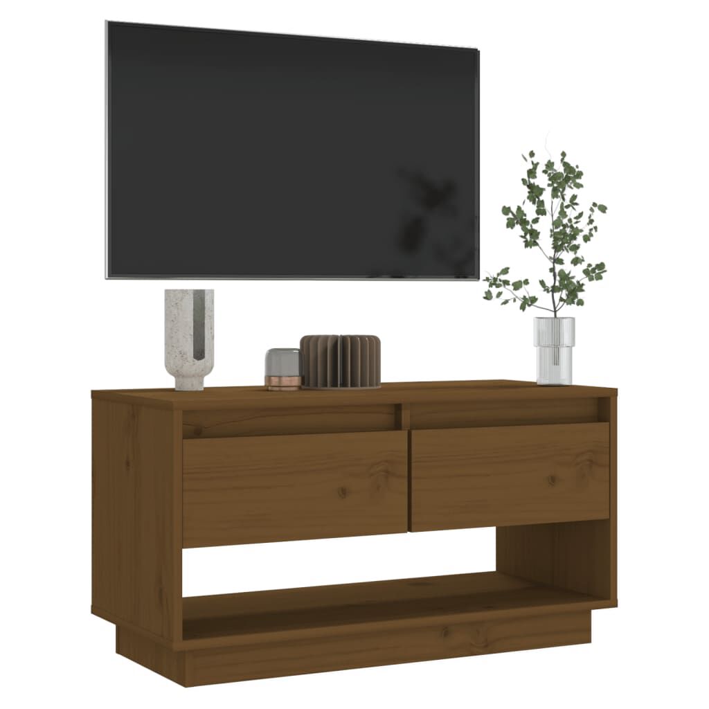 vidaXL Έπιπλο Τηλεόρασης Καφέ Μελί 74x34x40 εκ. από Μασίφ Ξύλο Πεύκου