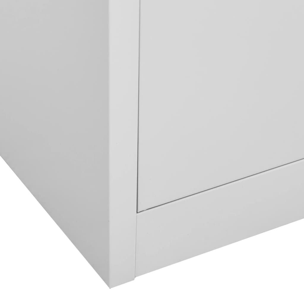 vidaXL Ντουλάπα Γραφείου Ανοιχτό Γκρι 90 x 40 x 180 εκ. Ατσάλινη
