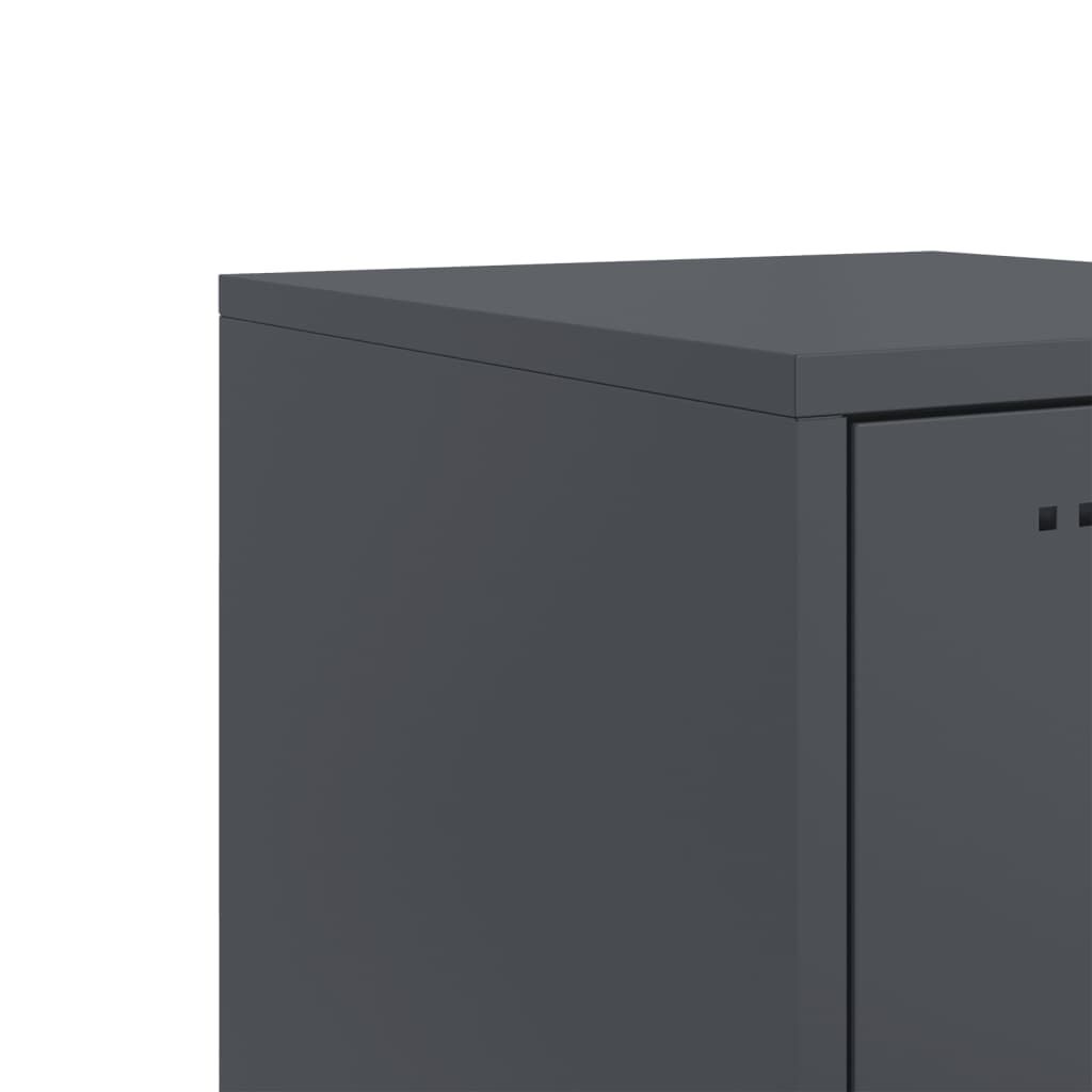 vidaXL Κομοδίνο Ανθρακί 36x39x78 εκ. από Χάλυβα