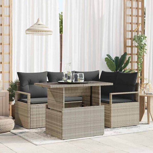 vidaXL Σετ Καναπέ Κήπου 5 pcs Ανοιχτό γκρι 100 x 55 x 73 εκ