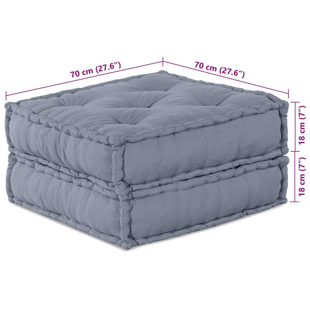 vidaXL Μοντέρνο Σκαμπό Γκρι 70x70x36 Ύφασμα
