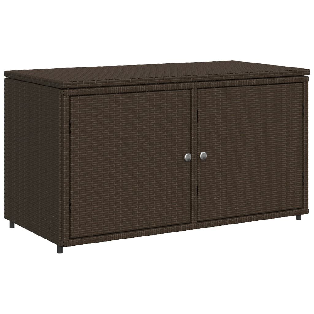 vidaXL Ντουλάπι Αποθήκευσης Κήπου Καφέ 110x55x60,5 εκ. Συνθετικό Ρατάν