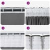 vidaXL Κουρτίνα με κουρτίνες 2 pcs Γκρι 140 x 140 cm Βελούδο